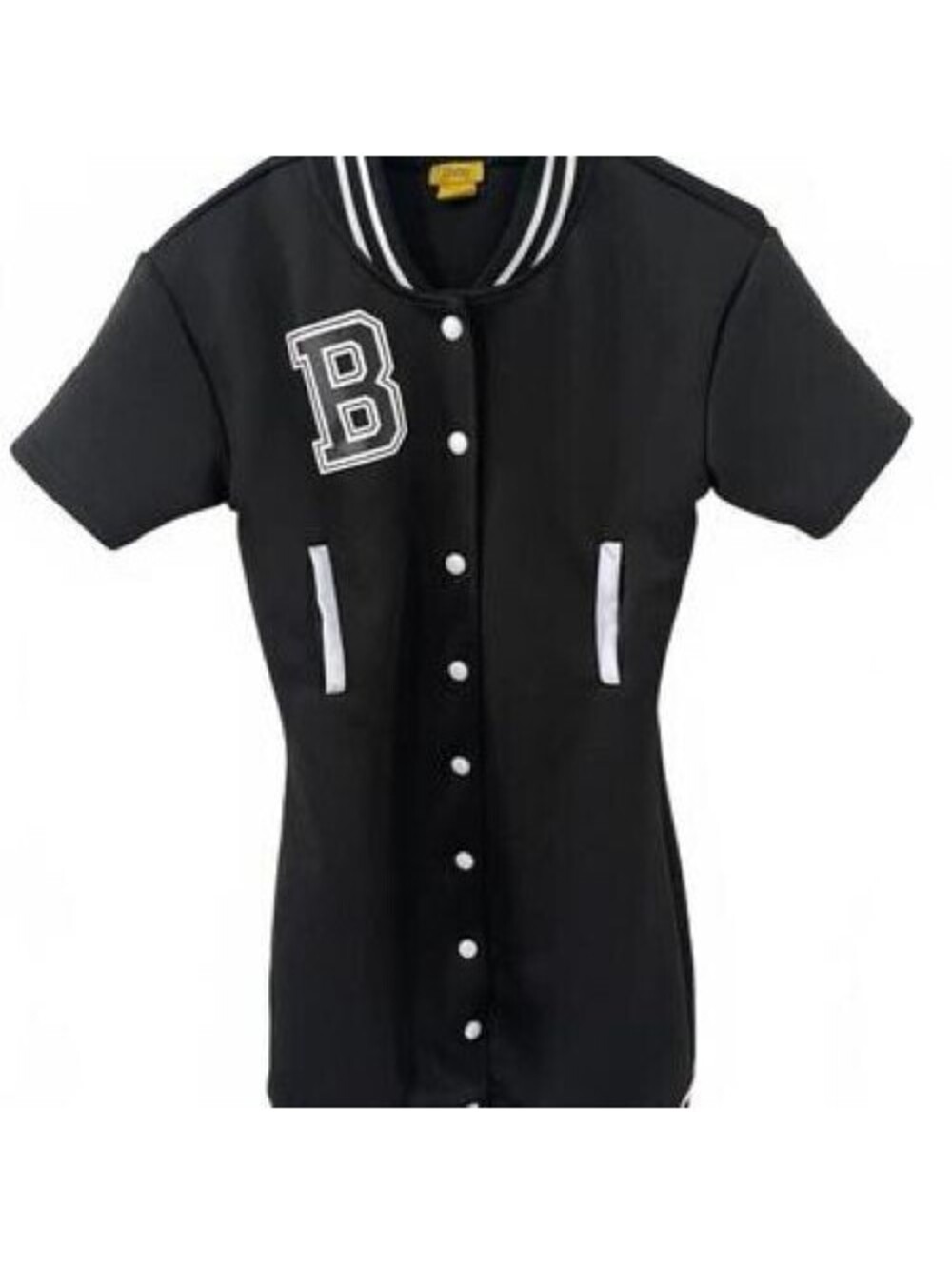 Daisy Varsity B Baseball Jersey Dress -Women-S-Black